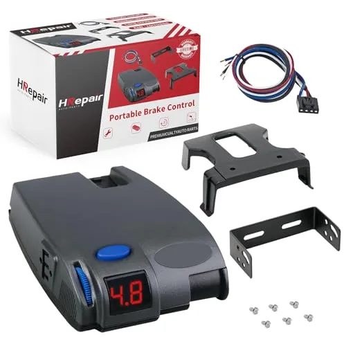 HRepair 90160 proportional trailer brake controller with digital screen, mounting bracket and snap-in clip