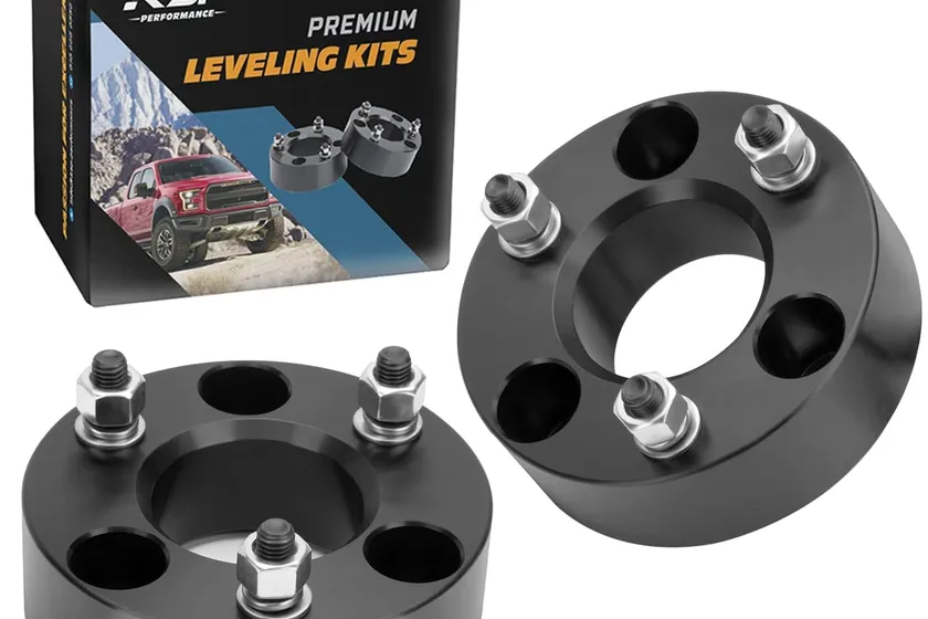 KSP 2.5 inch forged aluminum front strut spacer leveling kit for a 4WD Ram 1500