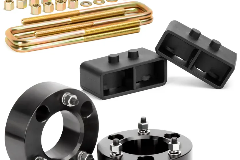 KSP F-150 lift kit with forged front strut spacers, rear lift blocks and extended U-bolts