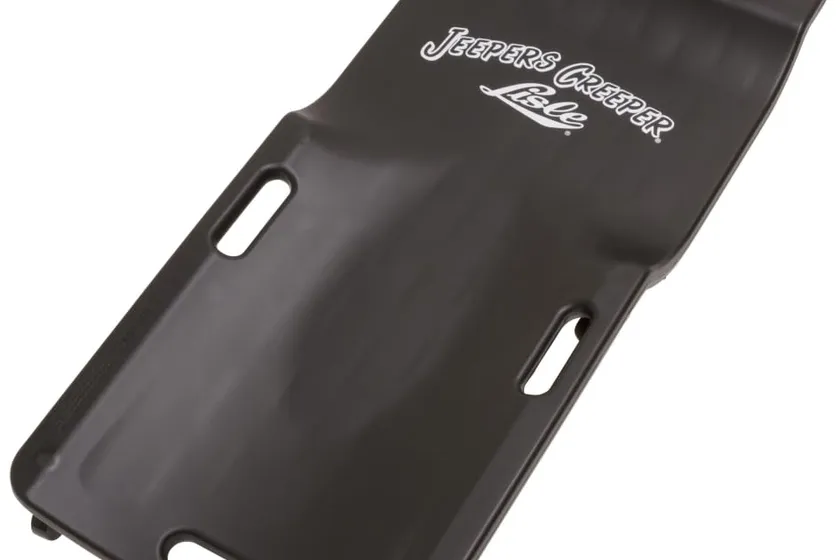 Black Lisle 97102 low profile plastic creeper with body-fitting deck and six small urethane rollers