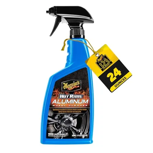 Meguiar's Hot Rims Aluminum Wheel Cleaner 24 oz clear spray bottle with red and black label