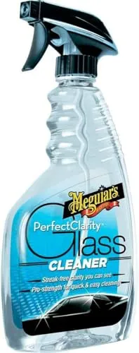 Meguiar's Perfect Clarity Glass Cleaner 473 ml trigger spray bottle with a black and gold label