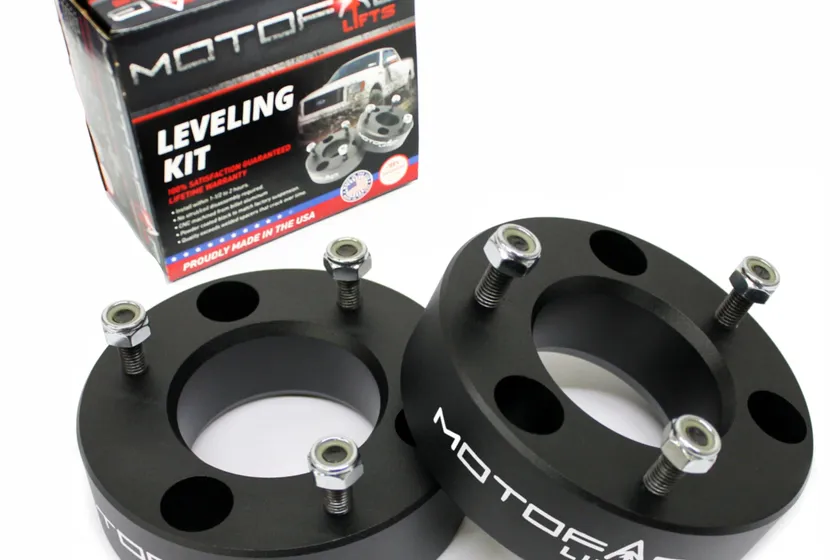 MotoFab CH-2.5 two and a half inch billet aluminum front leveling kit spacers for the Chevy Silverado 1500