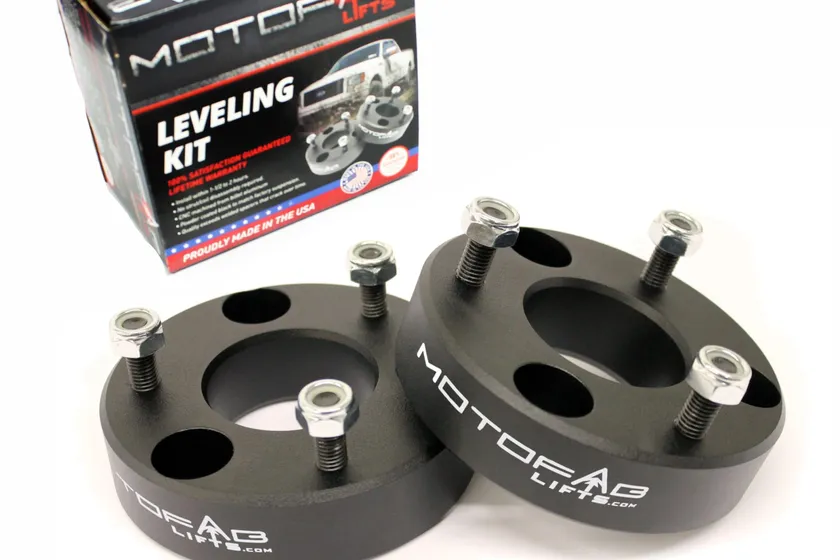 MotoFab Lifts DR-2 two inch front leveling kit strut spacers for a Dodge Ram 1500 4WD