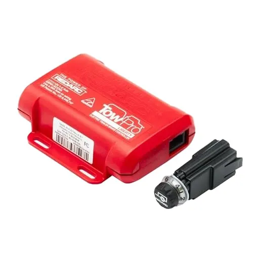 REDARC Tow-Pro Liberty brake controller module with its small round remote dash dial and cable