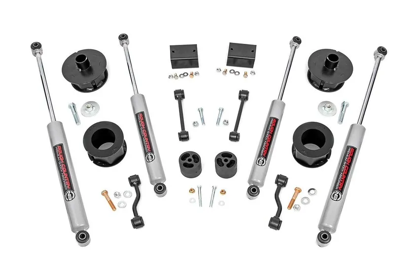 Rough Country 2.5 inch Jeep Wrangler JL lift kit with N3 front and rear shocks and lifted coil springs