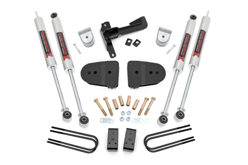 Rough Country 3 inch lift kit with M1 monotube shocks for the 2023 and newer Ford F-250 Super Duty