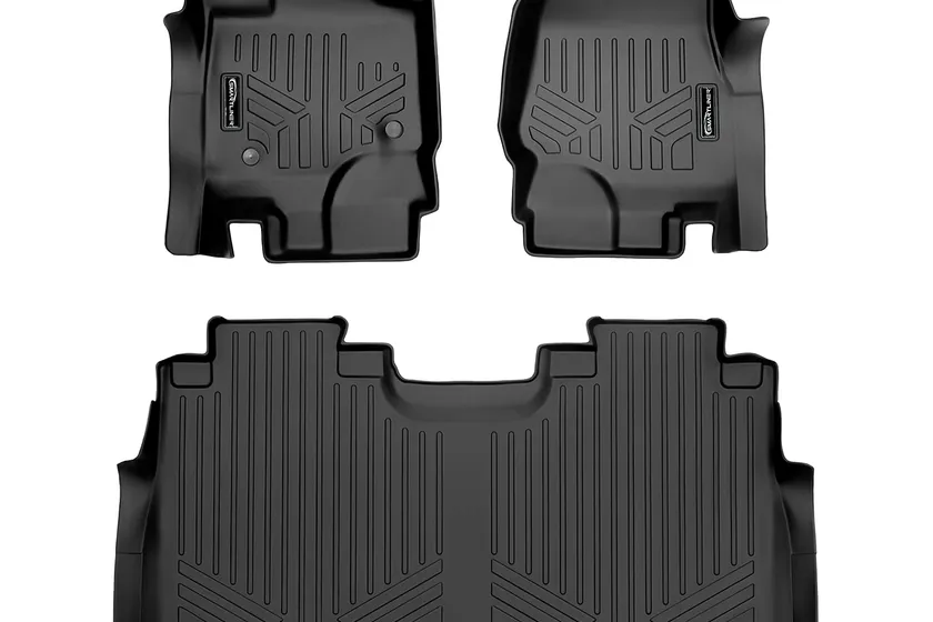 SMARTLINER Custom Fit black two row floor liner set for Ford F-150