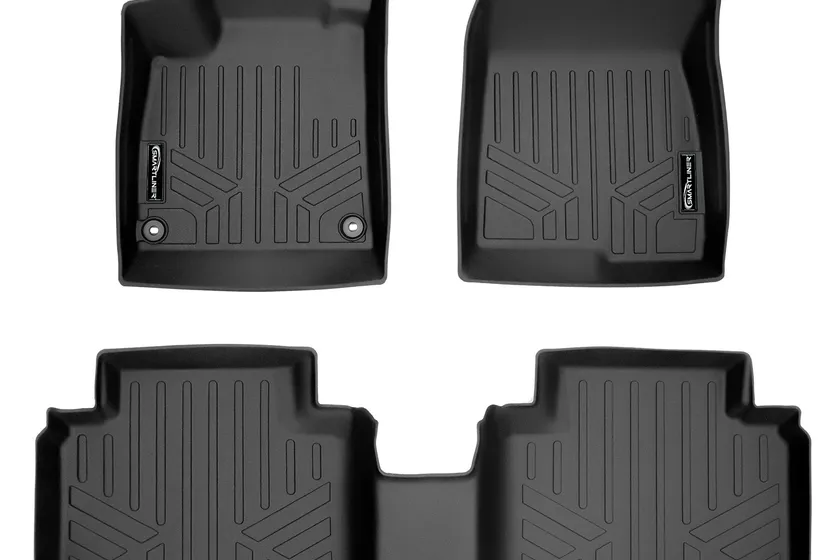 SMARTLINER custom fit two-row floor liner set in black with raised lip and reservoir channels for a Honda Accord