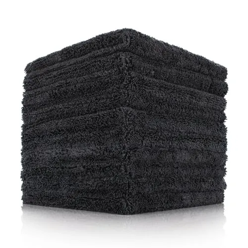 Black The Rag Company Creature edgeless 420 GSM dual pile microfiber detailing towels