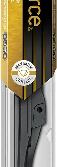 Trico Force single beam wiper blade shown in profile with its curved memory steel spine
