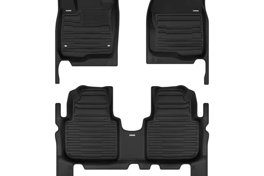 TuxMat custom fit floor mats in black with full sidewall coverage running to the door sills for a Honda CR-V