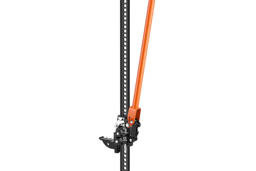 VEVOR orange 48 inch high lift farm jack with ratcheting climbing mechanism and long steel handle
