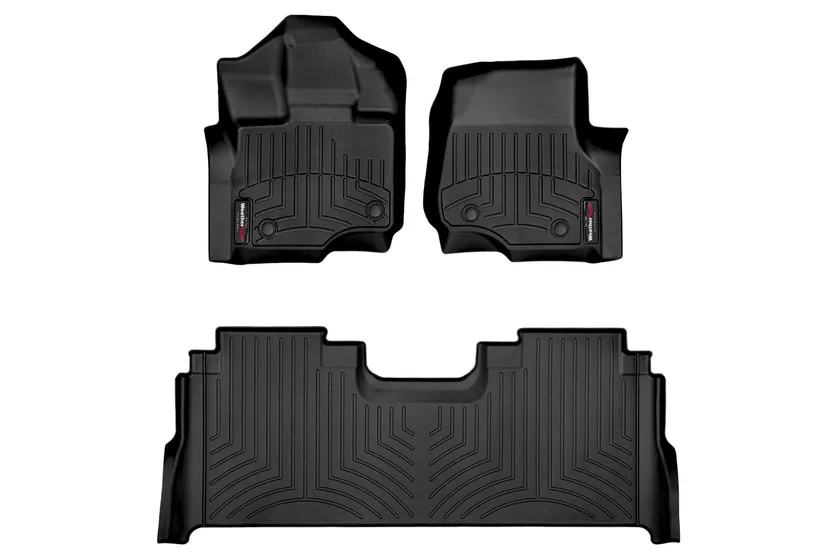 WeatherTech Custom Fit FloorLiner black first and second row liners for Ford F-150