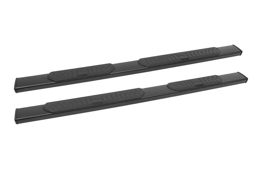 Westin R5 black 5 inch oval low-profile nerf bars for a Ram 1500 crew cab