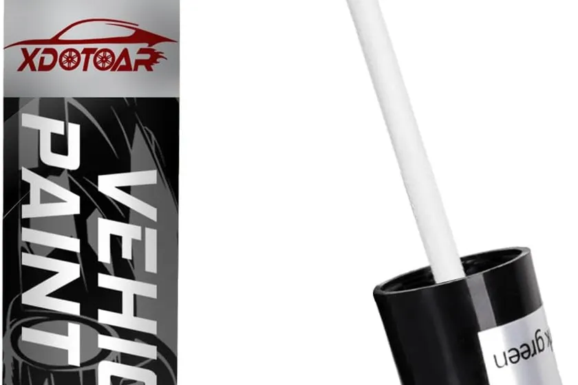 xdotoar white car paint touch up pen, a 0.4 fl oz applicator with a fine metal tip and a brush head