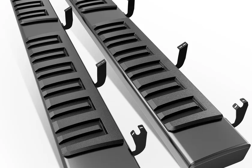 YZONA 6.5 inch aluminum running boards with full length ribbed tread on a 2025 Toyota Tacoma double cab